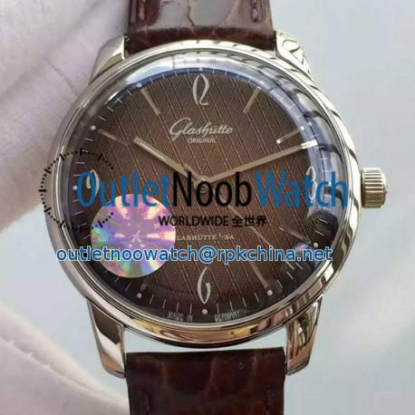 Replica Glashutte Senator Sixties Stainless Steel Brown Dial Swiss Caliber 39-52