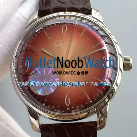 Replica Glashutte Senator Sixties Stainless Steel Red Dial Swiss Caliber 39-52