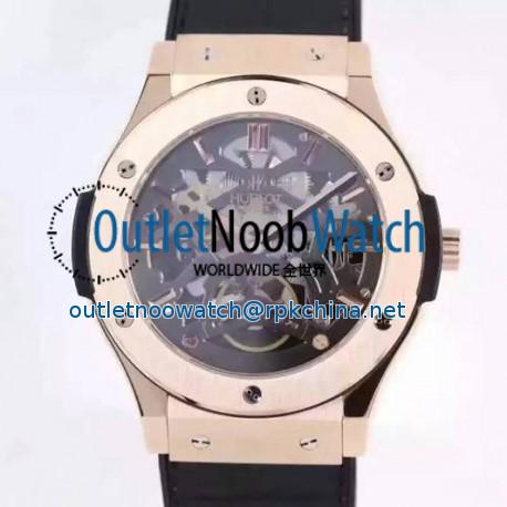 Replica Hublot Classic Fusion Prototype Rose Gold Black Skeleton Dial Swiss Skeleton