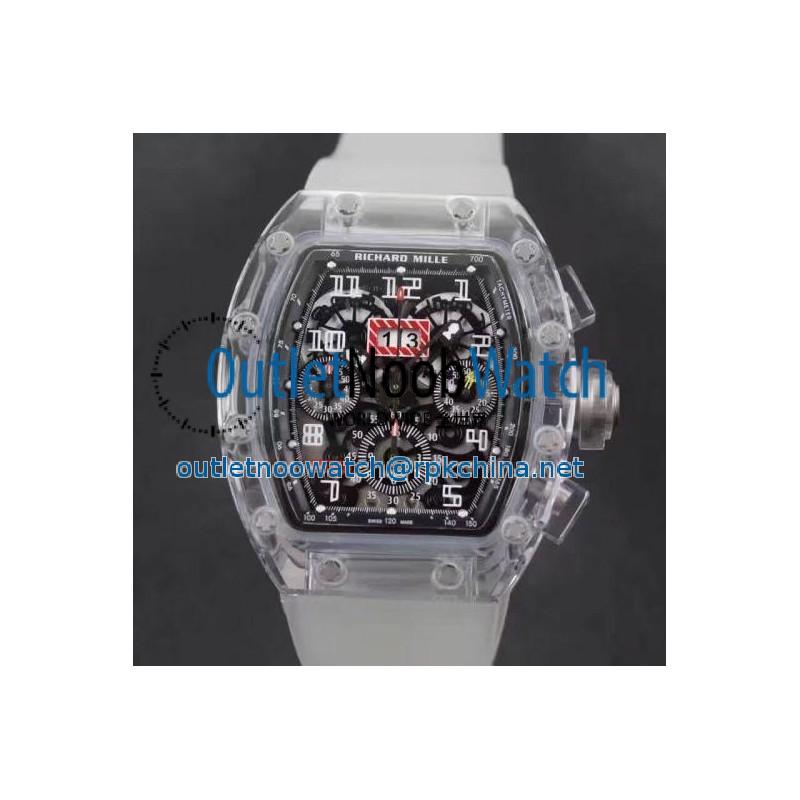 Replica Richard Mille RM011-FM Shappire Black & Skeleton Dial Swiss 7750