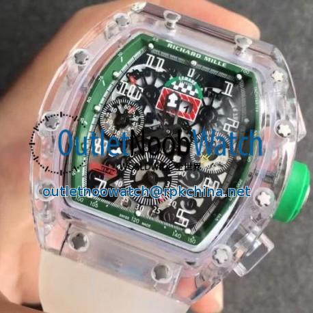 Replica Richard Mille RM011-FM Shappire Green & Skeleton Dial Swiss 7750