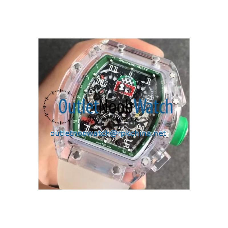 Replica Richard Mille RM011-FM Shappire Green & Skeleton Dial Swiss 7750