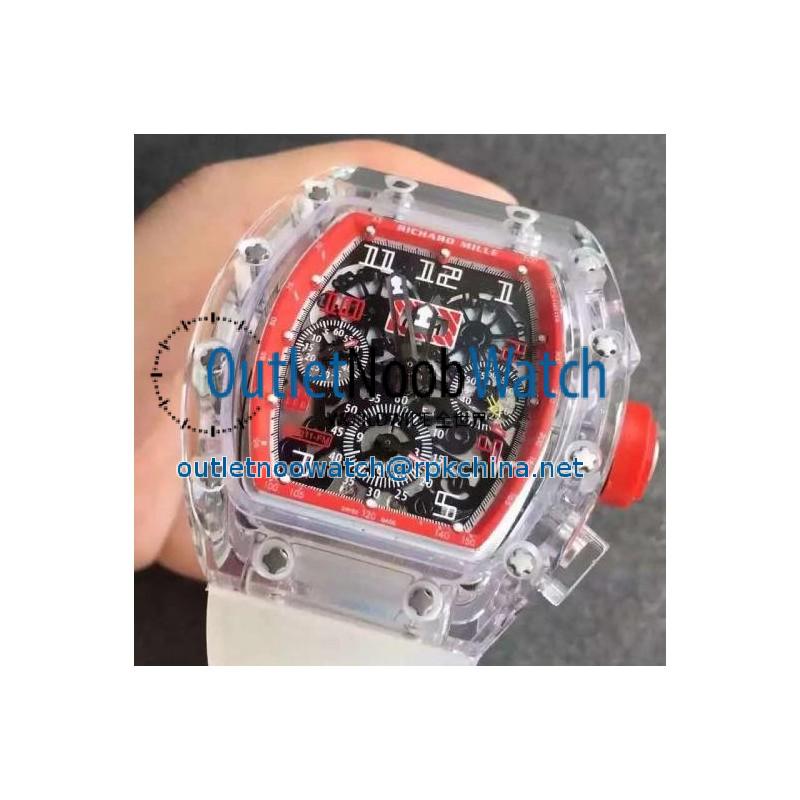 Replica Richard Mille RM011-FM Shappire Red & Skeleton Dial Swiss 7750