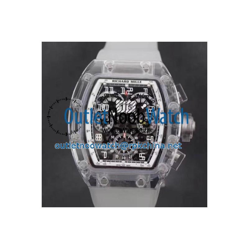 Replica Richard Mille RM011-FM Shappire White & Skeleton Dial Swiss 7750