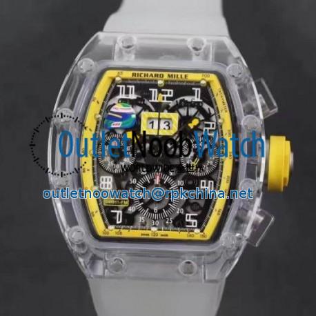 Replica Richard Mille RM011-FM Shappire Yellow & Skeleton Dial Swiss 7750