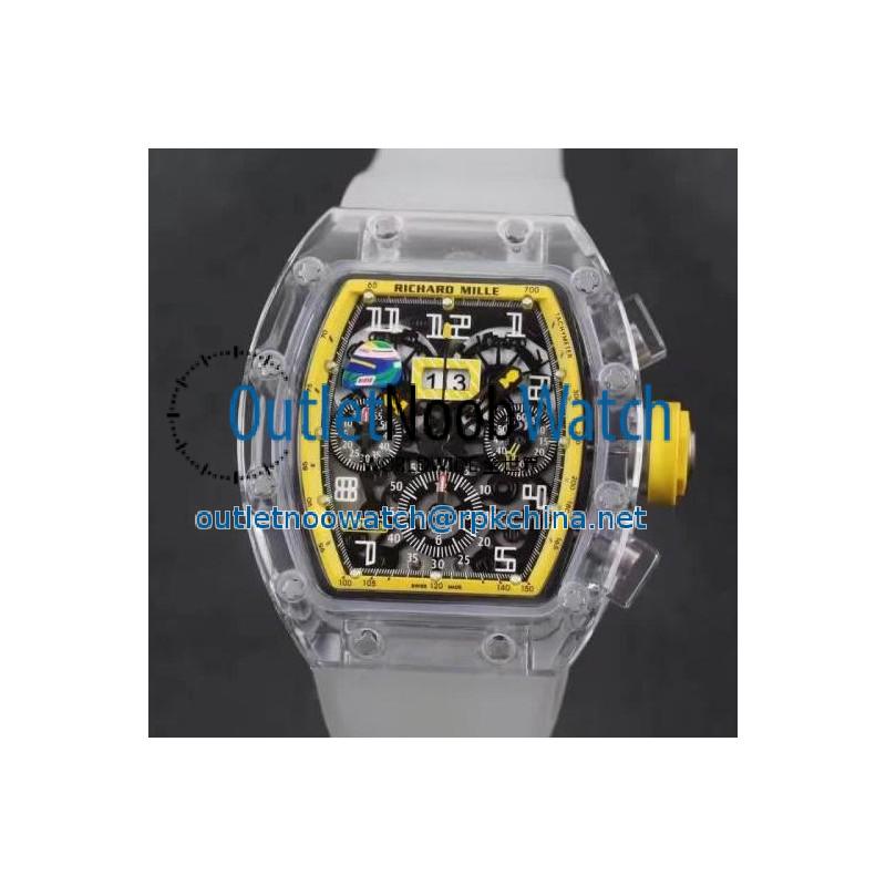 Replica Richard Mille RM011-FM Shappire Yellow & Skeleton Dial Swiss 7750