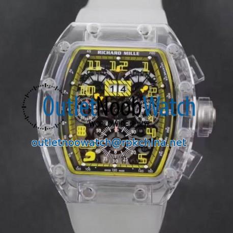 Replica Richard Mille RM011-FM Shappire Black & Yellow Skeleton Dial Swiss 7750