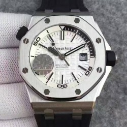 Replica Audemars Piguet Royal Oak Offshore Diver 15710 Stainless Steel White Dial Swiss 3120