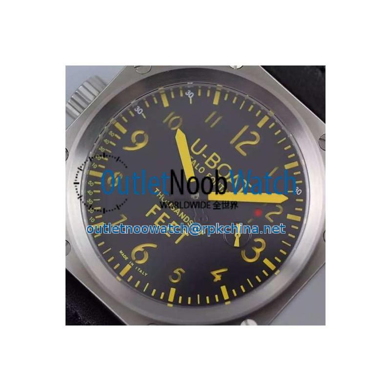 Replica U-Boat Thousands Of Feet 1918 Stainless Steel Black & Yellow Dial Swiss 6497