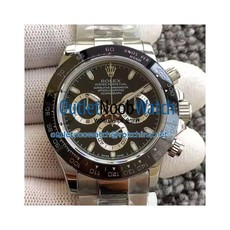 Replica Rolex Daytona Cosmograph 116500LN JH Stainless Steel Black Dial Swiss 4130 Run 6@SEC