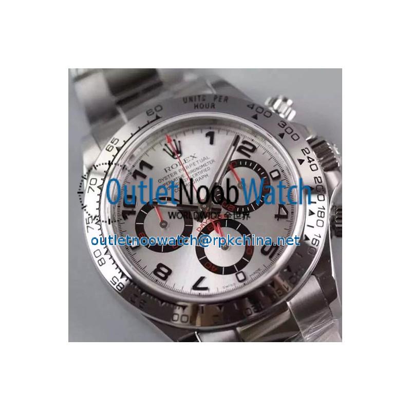 Replica Rolex Daytona Cosmograph 116509 JF Stainless Steel Silver Dial Swiss 7750 Run 6@SEC