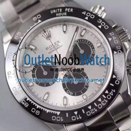 Replica Rolex Daytona Cosmograph 116506LN JF Stainless Steel Silver Dial Swiss 7750 Run 6@SEC