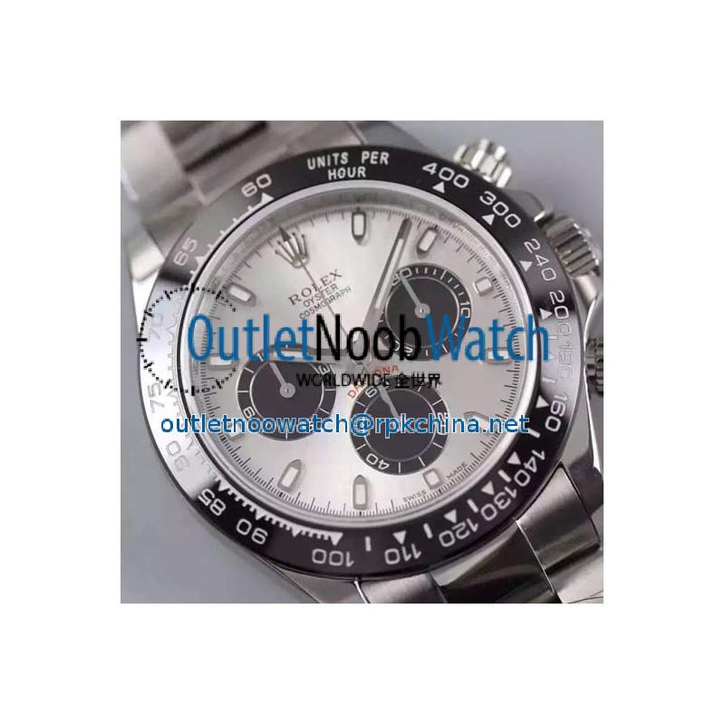 Replica Rolex Daytona Cosmograph 116506LN JF Stainless Steel Silver Dial Swiss 7750 Run 6@SEC