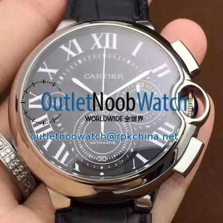 Replica Cartier Ballon Bleu Chronograph SS Black Dial Swiss 7750