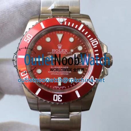 Replica Rolex Submariner Date 116610LN BP Stainless Steel Red Dial Swiss 2836-2