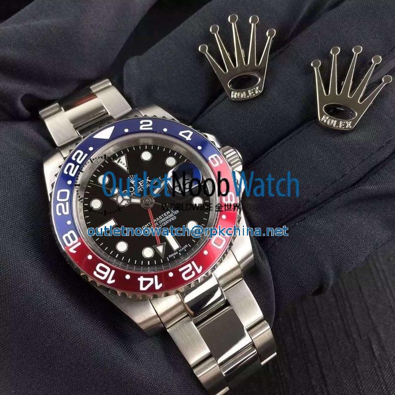 Replica Rolex GMT-Master II 116719BLRO UR Stainless Steel Black Dial Swiss 2836-2