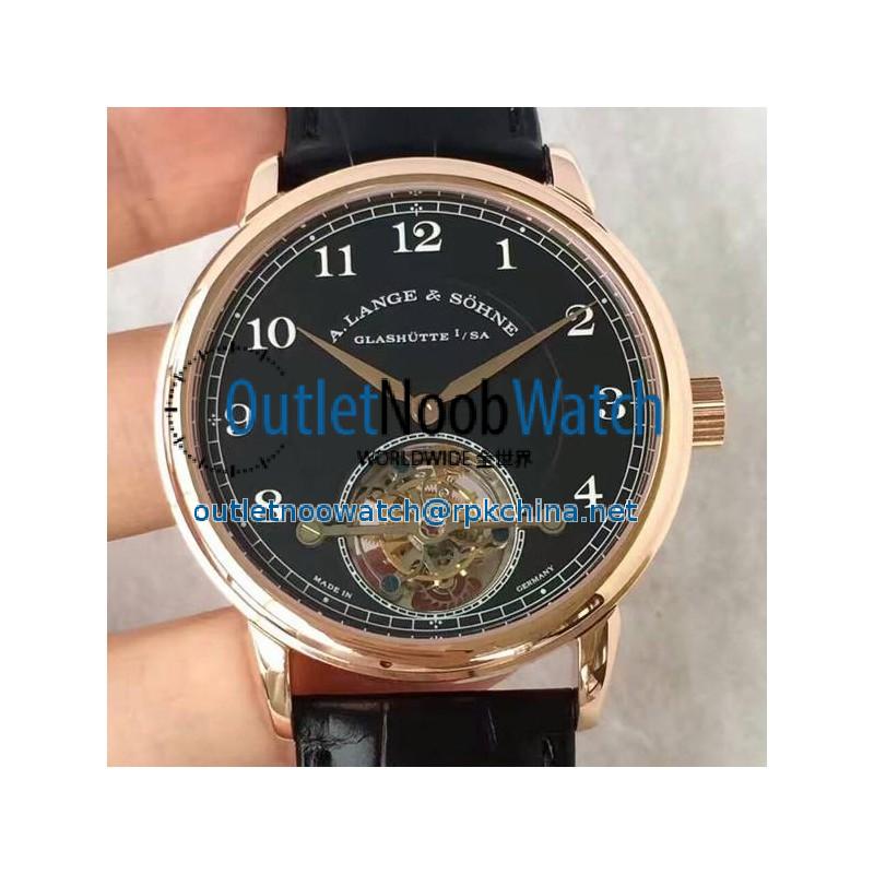 Replica A. Lange & Sohne 1815 Tourbillon 730.032 Rose Gold Black Dial Swiss L102.1