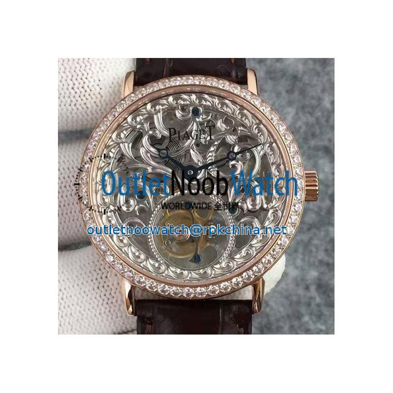 Replica Piaget Tourbillon Rose Gold & Diamonds Skeleton Dial Swiss Tourbillon