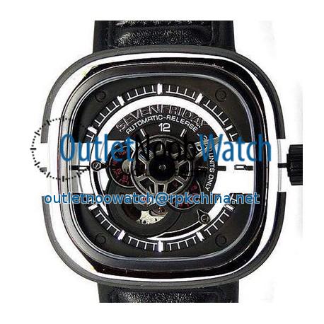 Replica Sevenfriday P3 BB PVD Black & White Dial Miyota 82S7