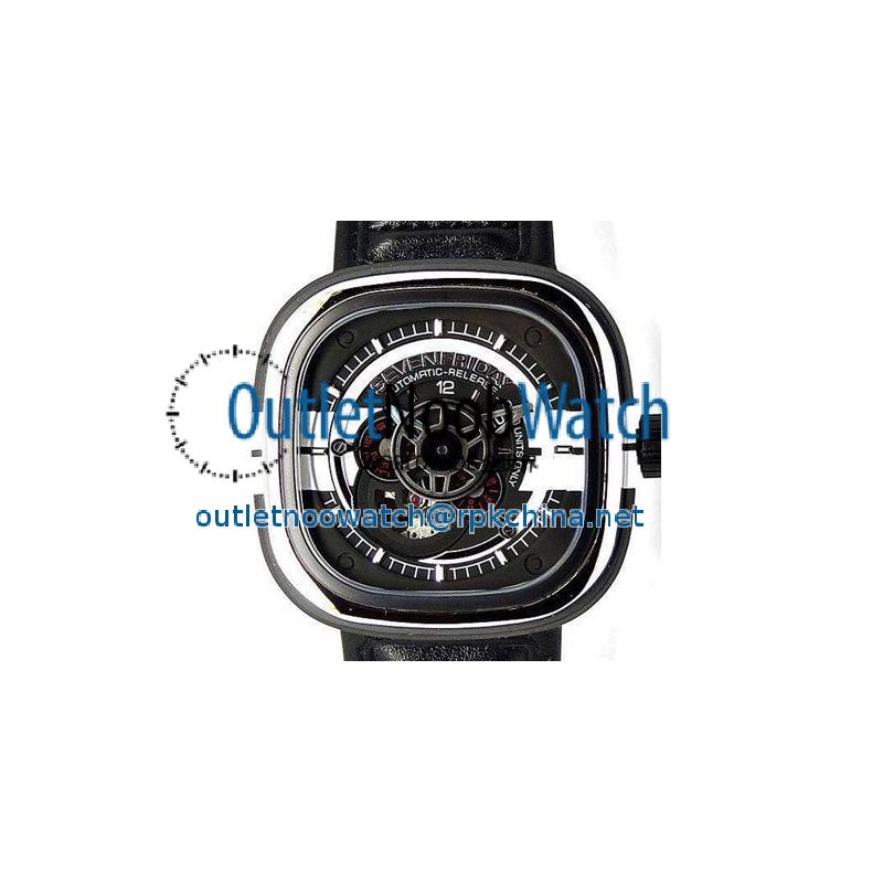 Replica Sevenfriday P3 BB PVD Black & White Dial Miyota 82S7