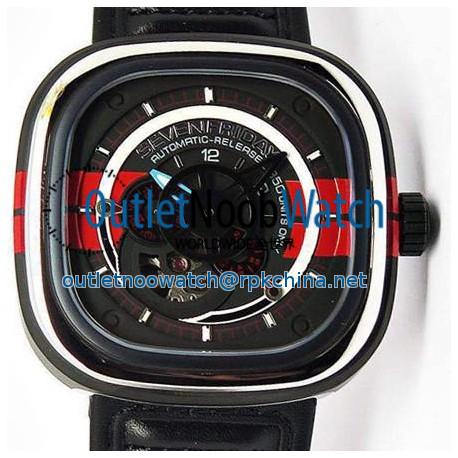 Replica Sevenfriday P3 BB PVD Black & Red Dial Miyota 82S7