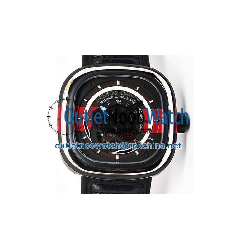 Replica Sevenfriday P3 BB PVD Black & Red Dial Miyota 82S7