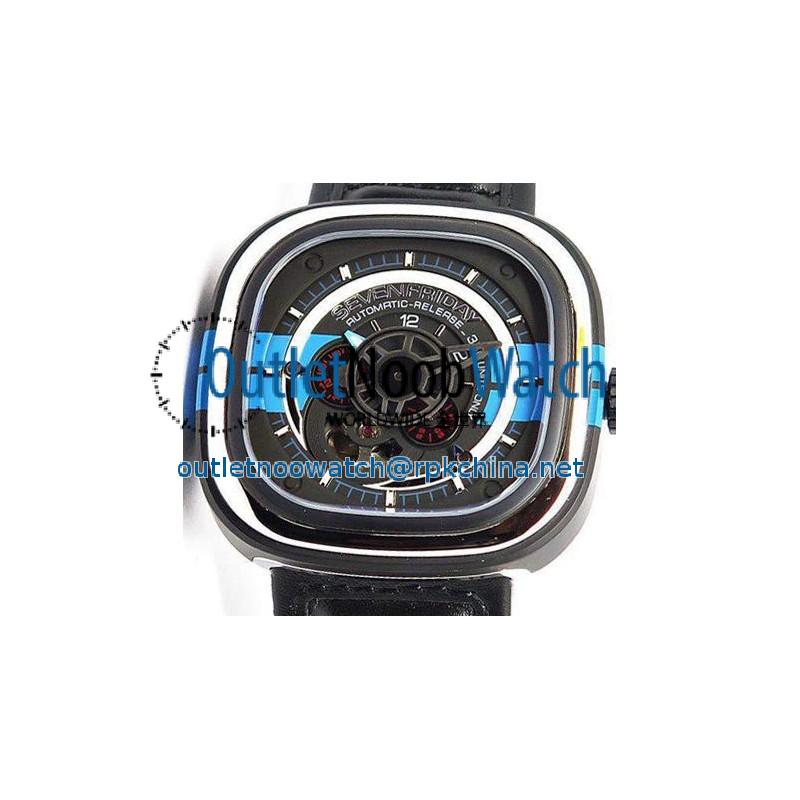 Replica SevenFriday P3 BB PVD Black & Blue Dial Miyota 82S7