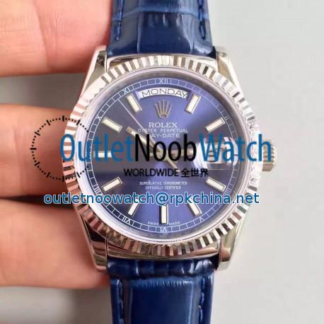 Replica Rolex Day-Date 118139 36MM V5 Stainless Steel Blue Dial Swiss 2836-2