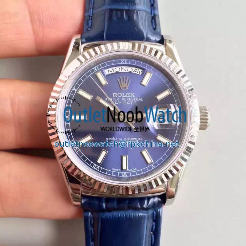 Replica Rolex Day-Date 118139 36MM V5 Stainless Steel Blue Dial Swiss 2836-2