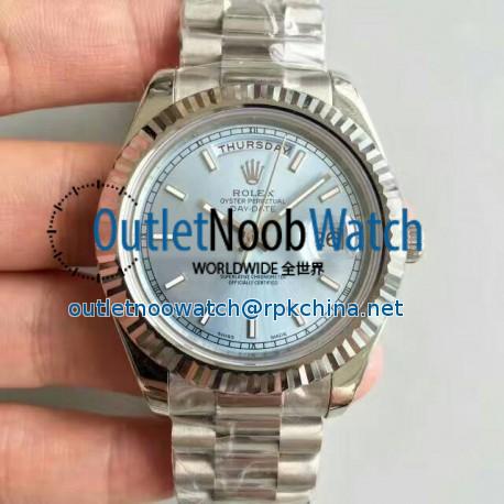 Replica Rolex Day-Date II 218239 41MM V6 Stainless Steel Blue Dial Swiss 2836-2