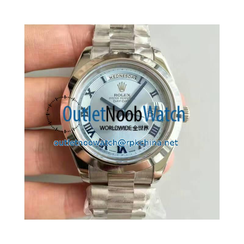 Replica Rolex Day-Date II 218206 41MM V6 Stainless Steel Blue Dial Swiss 2836-2