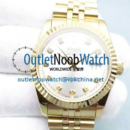 Replica Rolex Datejust 116238-0079 36MM Yellow Gold Rhodium Dial Swiss 2836-2