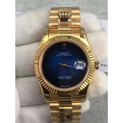 Replica Rolex Datejust 41 Lapis Lazuli Yellow Gold Blue Dial Swiss 3255