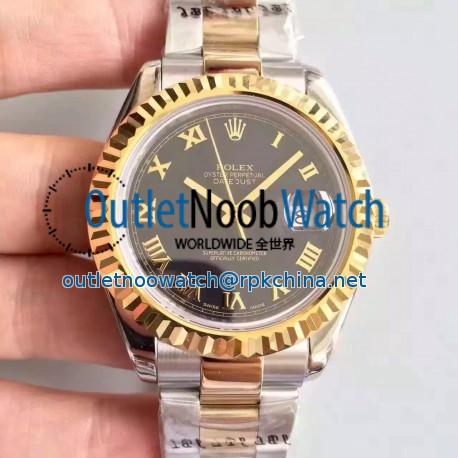 Replica Rolex Datejust 41 126333 41MM NF Stainless Steel & Yellow Gold Black & Roman Dial Swiss 2836-2