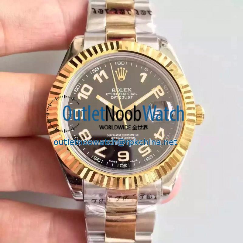 Replica Rolex Datejust 41 126333 41MM NF Stainless Steel & Yellow Gold Black & Arabic Dial Swiss 2836-2