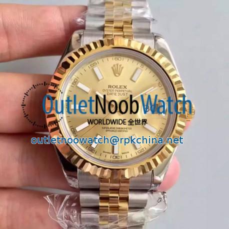 Replica Rolex Datejust 41 126333 41MM NF Stainless Steel & Yellow Gold Champagne Dial Swiss 2836-2