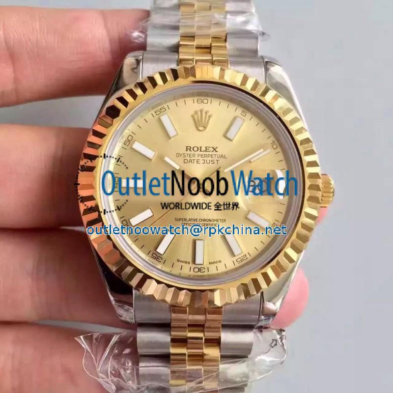 Replica Rolex Datejust 41 126333 41MM NF Stainless Steel & Yellow Gold Champagne Dial Swiss 2836-2