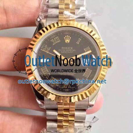 Replica Rolex Datejust 41 126333 41MM NF Stainless Steel & Yellow Gold Black Dial Swiss 2836-2