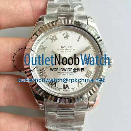 Replica Rolex Datejust II 116334 41MM NF Stainless Steel Rhodium Dial Swiss 2836-2