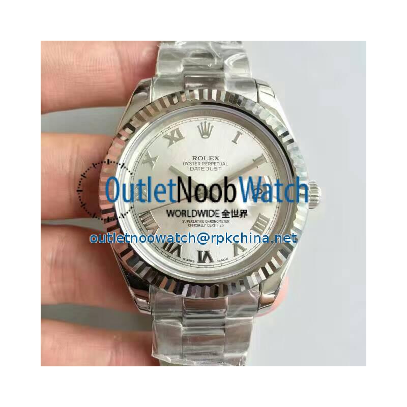 Replica Rolex Datejust II 116334 41MM NF Stainless Steel Rhodium Dial Swiss 2836-2