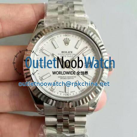 Replica Rolex Datejust II 116334 41MM NF Stainless Steel White Dial Swiss 2836-2