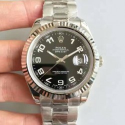 Replica Rolex Datejust II 116334 41MM NF Stainless Steel Black Dial Swiss 2836-2