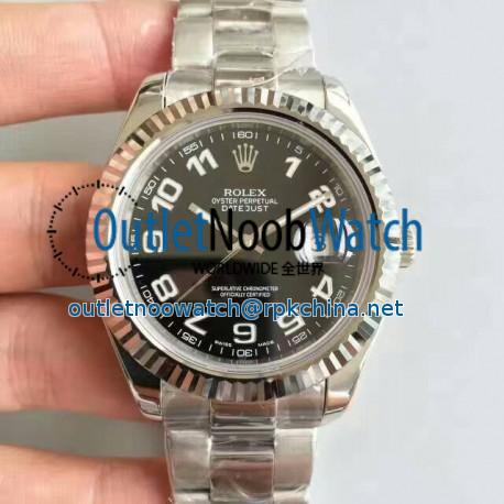 Replica Rolex Datejust II 116334 41MM NF Stainless Steel Black Dial Swiss 2836-2