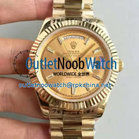 Replica Rolex Day-Date 40 228238 40MM KW Yellow Gold Champagne Dial Swiss 3255