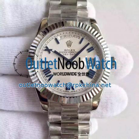 Replica Rolex Day-Date 40 228239 40MM KW Stainless Steel Silver Dial Swiss 3255