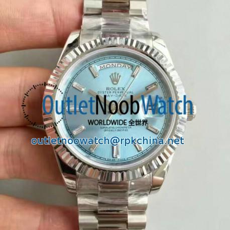 Replica Rolex Day-Date 40 228239 40MM KW Stainless Steel Blue Dial Swiss 3255