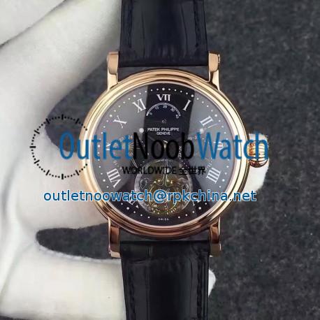 Replica Patek Philippe Grand Complication Tourbillon Rose Gold Black Dial Swiss Tourbillon