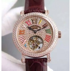 Replica Franck Muller Color Dreams Tourbillon Imperial Rose Gold & Diamonds Diamonds Dial Swiss Tourbillon