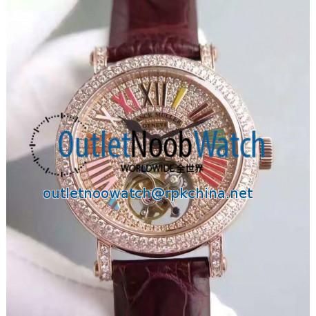 Replica Franck Muller Color Dreams Tourbillon Imperial Rose Gold & Diamonds Diamonds Dial Swiss Tourbillon