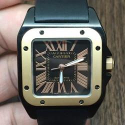 Replica Cartier Santos 100 33MM PVD Black Dial  Swiss 2836-2